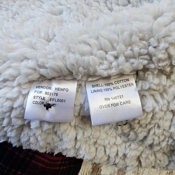 44 Degrees North Womens Sherpa Lined Red & Black Plaid Size Medium Hooded Jacket - Picture 6 of 7